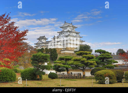 Patrimoine mondial, ville, Himeij, Japon, Asie, paysage, architecture, coloré, l'automne, l'histoire, momiji, aucun peuple, shirazaki, touri Banque D'Images