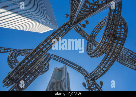 City, Japon, Asie, monument, Yokohama, architecture, art, artistique, coloré, complexe, design, futuriste, l'Art, pas de gens, skyli Banque D'Images