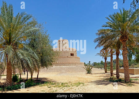 L'Asie, Emirats arabes unis, Abu Dhabi, Émirats arabes unis, Al Ain Al Ain Street, Al Jahili, fort, Al Jahili park, palmiers, tourisme, traditionnelle, Banque D'Images