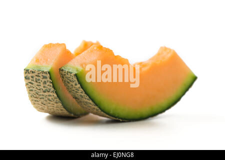 Tranches de melon cantaloup Banque D'Images