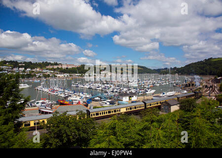 Kingswear, Dartmouth, South Hams, Devon, Sud-ouest de l'Angleterre, Grande-Bretagne, Royaume-Uni, Europe, britannique, français, côte sud, célèbre, vapeur tr Banque D'Images