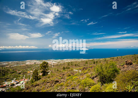 Panorama, Mirador de Chirche, Guia de Isora, Playa de San Juan, sur la côte ouest, Tenerife, Canaries, Espagne, Europe Banque D'Images