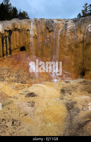 Le parc national de Huanglong, Asie, Chine, province du Sichuan,,, l'UNESCO, patrimoine mondial de la nature, sinter terrasses, terrasses en travertin, na Banque D'Images