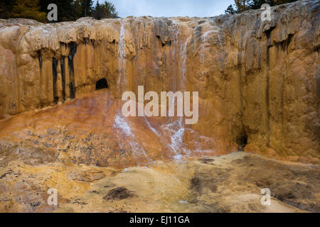 Le parc national de Huanglong, Asie, Chine, province du Sichuan,,, l'UNESCO, patrimoine mondial de la nature, sinter terrasses, terrasses en travertin, na Banque D'Images