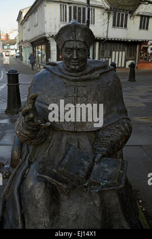 Statue du Cardinal Thomas Wolsey, Ipswich, Suffolk, UK. Banque D'Images