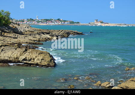 Littoral de la baie de Socoa à marée basse Banque D'Images