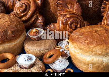 Assortiment de produits de boulangerie Pains produits par la très vaste, comprend des centaines de titres et est en constante évolution Banque D'Images