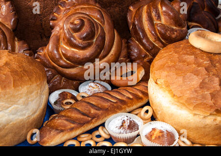 Assortiment de produits de boulangerie Pains produits par la très vaste, comprend des centaines de titres et est en constante évolution Banque D'Images