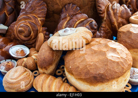 Assortiment de produits de boulangerie Pains produits par la très vaste, comprend des centaines de titres et est en constante évolution Banque D'Images