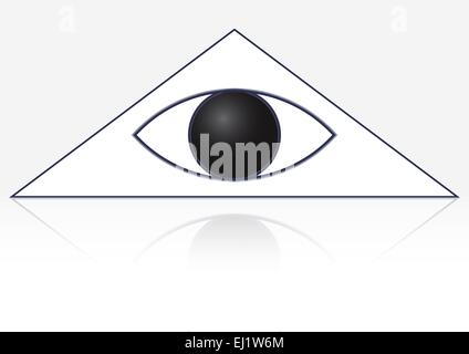 Le symbole maçonnique de l'œil dans le triangle. L'oeil de Dieu Illustration de Vecteur