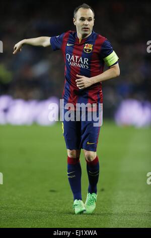 Barcelone, Espagne. 18 Mar, 2015. Andres Iniesta (Barcelone) Football/Football : Ligue des Champions Round 16 match entre FC Barcelona 1-0 Manchester City au Camp Nou à Barcelone, Espagne . © Kawamori Mutsu/AFLO/Alamy Live News Banque D'Images