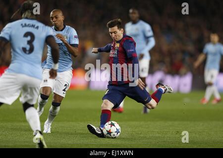 Barcelone, Espagne. 18 Mar, 2015. Lionel Messi (Barcelone) : Football/soccer Ligue des Champions Round 16 match entre FC Barcelona 1-0 Manchester City au Camp Nou à Barcelone, Espagne . © Kawamori Mutsu/AFLO/Alamy Live News Banque D'Images