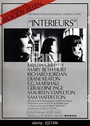 Année : 1978 intérieurs USA Réalisation : Woody Allen affiche de film (fr) Banque D'Images