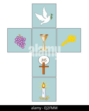 Illustration avec croix de religieux chrétiens Banque D'Images