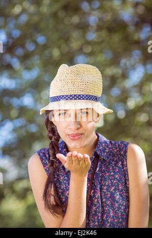 Jolie hipster kiss lips Banque D'Images