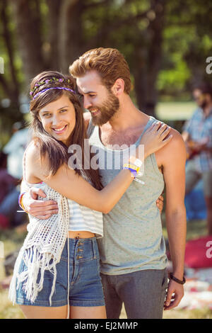 Hipster couple posing for camera Banque D'Images