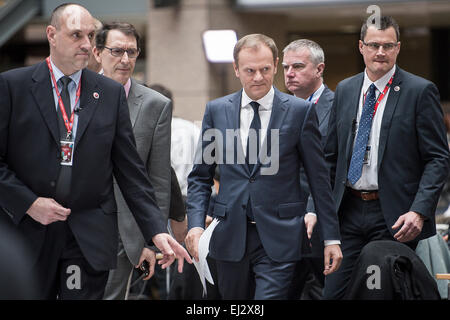 Bruxelles, Bxl, Belgique. Mar 20, 2015. Donald Tusk, le président du Conseil européen lors de la deuxième journée de la réunion du Conseil européen de l'administration centrale de l'UE à Bruxelles, Belgique le 20.03.2015 par Wiktor Dabkowski Wiktor Dabkowski/crédit : ZUMA Wire/Alamy Live News Banque D'Images