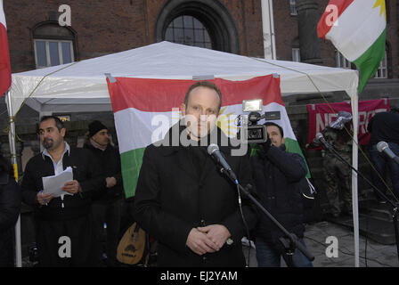 Copenhague, Danemark. 20 mars, 2015. Martin Lidegaard ministre danois des affaires étrangères s'exprimant lors du nouvel an kurde jour Crédit : Francis Dean/Alamy Live News Banque D'Images