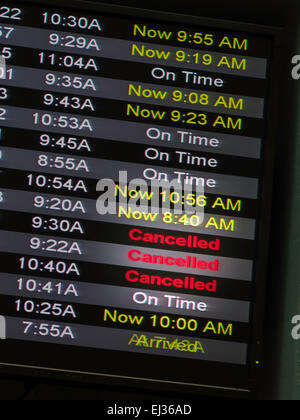 Vol de l'aéroport d'arrivée/de départ, USA Banque D'Images