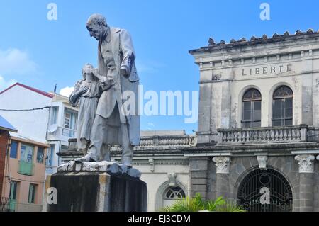 Statue de Victor Schoelcher à Fort de France, Martinique Banque D'Images