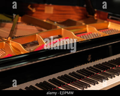 Photo de détail Grand Steinway D concert grand piano version de Hambourg. Hasselblad numérique haute résolution format mi-shot. Banque D'Images