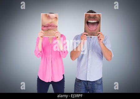 Composite Image de femme avec les lèvres pincées Banque D'Images