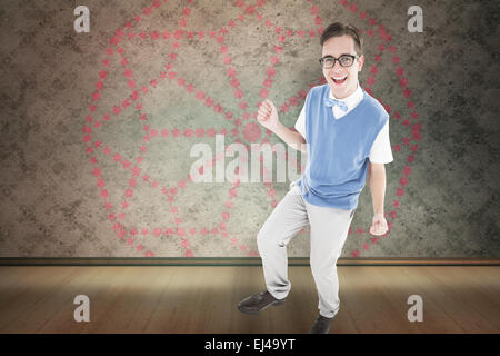 Image composite de geeky jeune hipster smiling at camera Banque D'Images