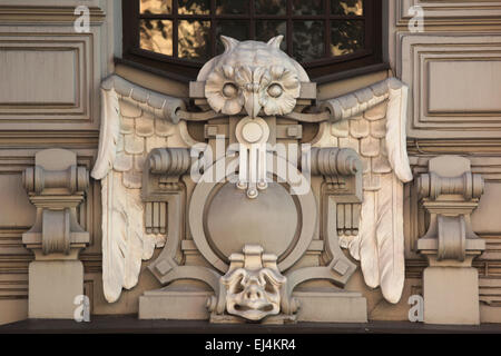 Immeuble Art Nouveau (1903) conçu par l'architecte russe Mikhaïl Eisenstein à la rue Elizabetes à Riga, Lettonie. Banque D'Images