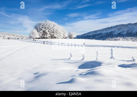 Station de ski à La Féclaz, Savoie, Rhône-Alpes, France Banque D'Images