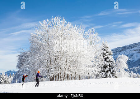 Station de ski à La Féclaz, Savoie, Rhône-Alpes, France Banque D'Images