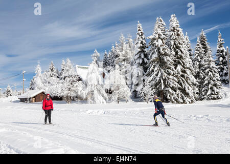 Station de ski à La Féclaz, Savoie, Rhône-Alpes, France Banque D'Images