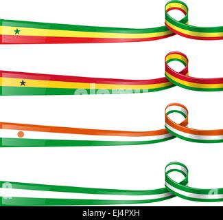 Drapeau de l'Afrique sur fond blanc Illustration de Vecteur