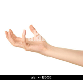 Caucase femelle isolée hand gesture Banque D'Images