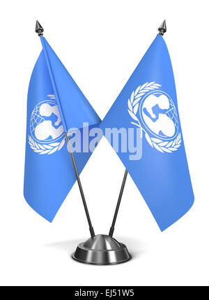 L'UNICEF- drapeaux miniatures. Banque D'Images