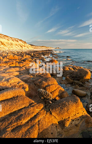 Mer et rochers, Cabo Pulmo (sur la mer de Cortez), Baja California Sur, Mexique Banque D'Images