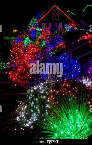 Zoolights au point Defiance Zoo à Tacoma, Washington. Banque D'Images