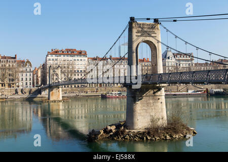 Vue de Lyon à partir de la passerelle du College passerelle sur Saône Banque D'Images