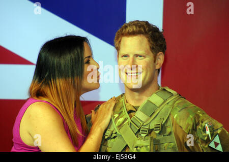 London,UK,09/09/2014 Cire figure SON ALTESSE ROYALE LE PRINCE Harry Windor camouflage militaire installé chez Madame Tussauds,Marylebone Road. Banque D'Images