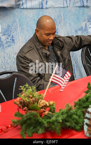 Le dîner de Noël pour les soldats américains blessés au Centre, Camp Pendleton, au nord de San Diego, Californie, USA Banque D'Images