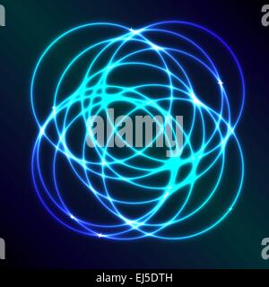 Résumé fond bleu avec effet cercle plasma, vector illustration Illustration de Vecteur