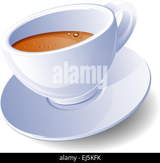Tasse de café sur un fond blanc Banque D'Images