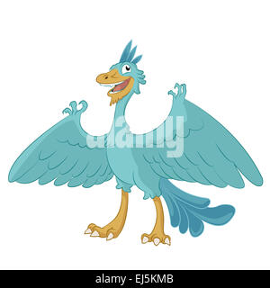 Image Vecteur de cartoon funny smiling Archaeopteryx Banque D'Images