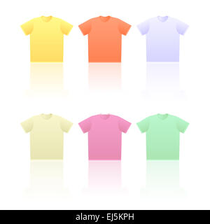 Image vectorielle de l'ensemble de t-shirts de couleur Banque D'Images