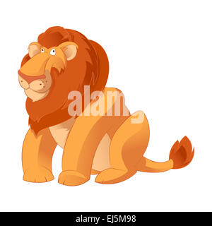 Image vectorielle d'un Lion Cartoon smiling Banque D'Images