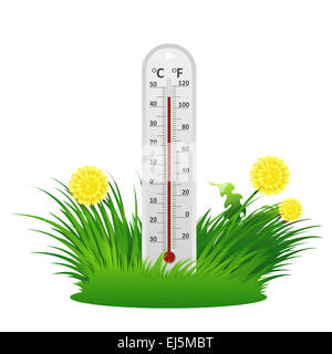 Image vectorielle d'un thermomètre d'été hot Banque D'Images