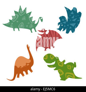 Cartoon vector image d'cmiling dinosaures bébé Banque D'Images