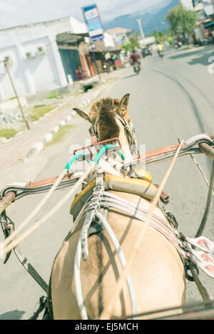 Vision romantique de la vie à partir de la rue d'Asie vintage horse powered pousse-pousse. Concept de voyager autour du monde. Banque D'Images