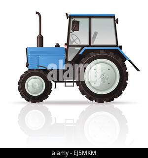 Image vectorielle d'un tracteur bleu cool Banque D'Images