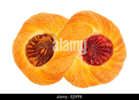 Confiture de fruits pâtisserie avec isolated on white Banque D'Images