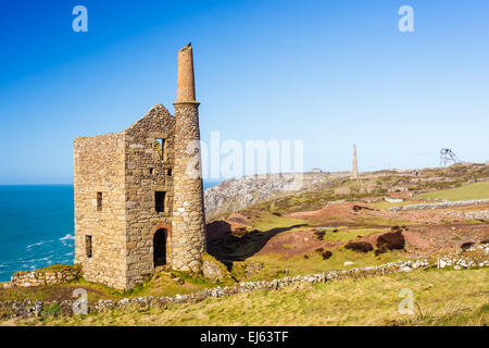 Papule Owles à Botallack utilisé comme lieu de tournage de la papule fictive dans le 2015 Loisirs séries télé Poldark Banque D'Images